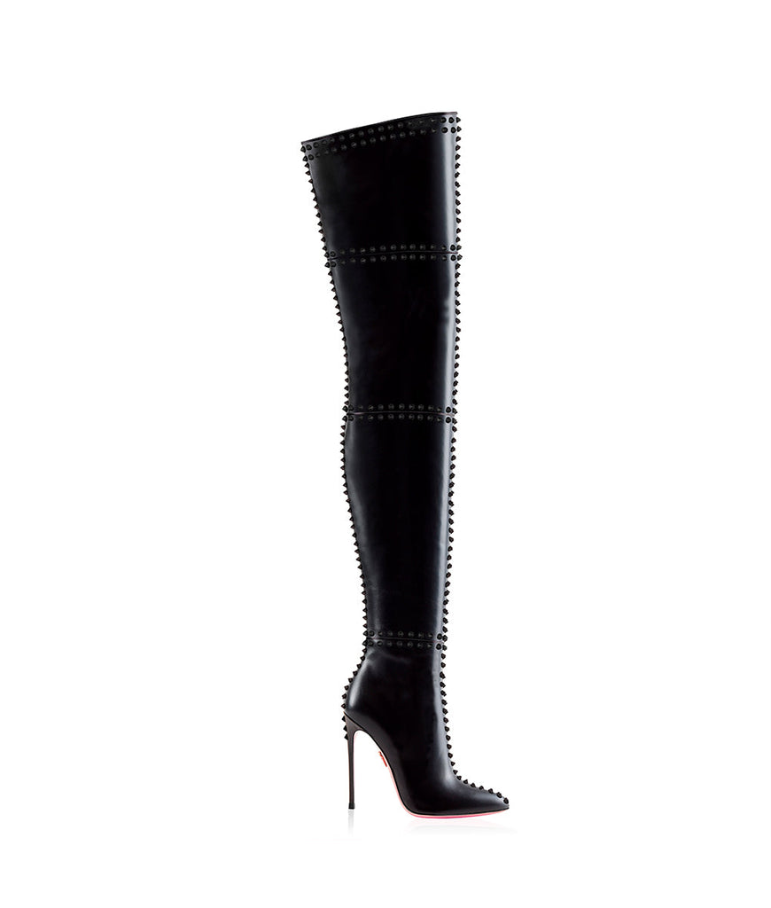 Ahran Black · Charlotte Luxury Boots · Luxury High Heel Pointy Boots · Ada de Angela  · Custom made · Made to measure · Luxury OTK Thigh High Heel Boots · Boots