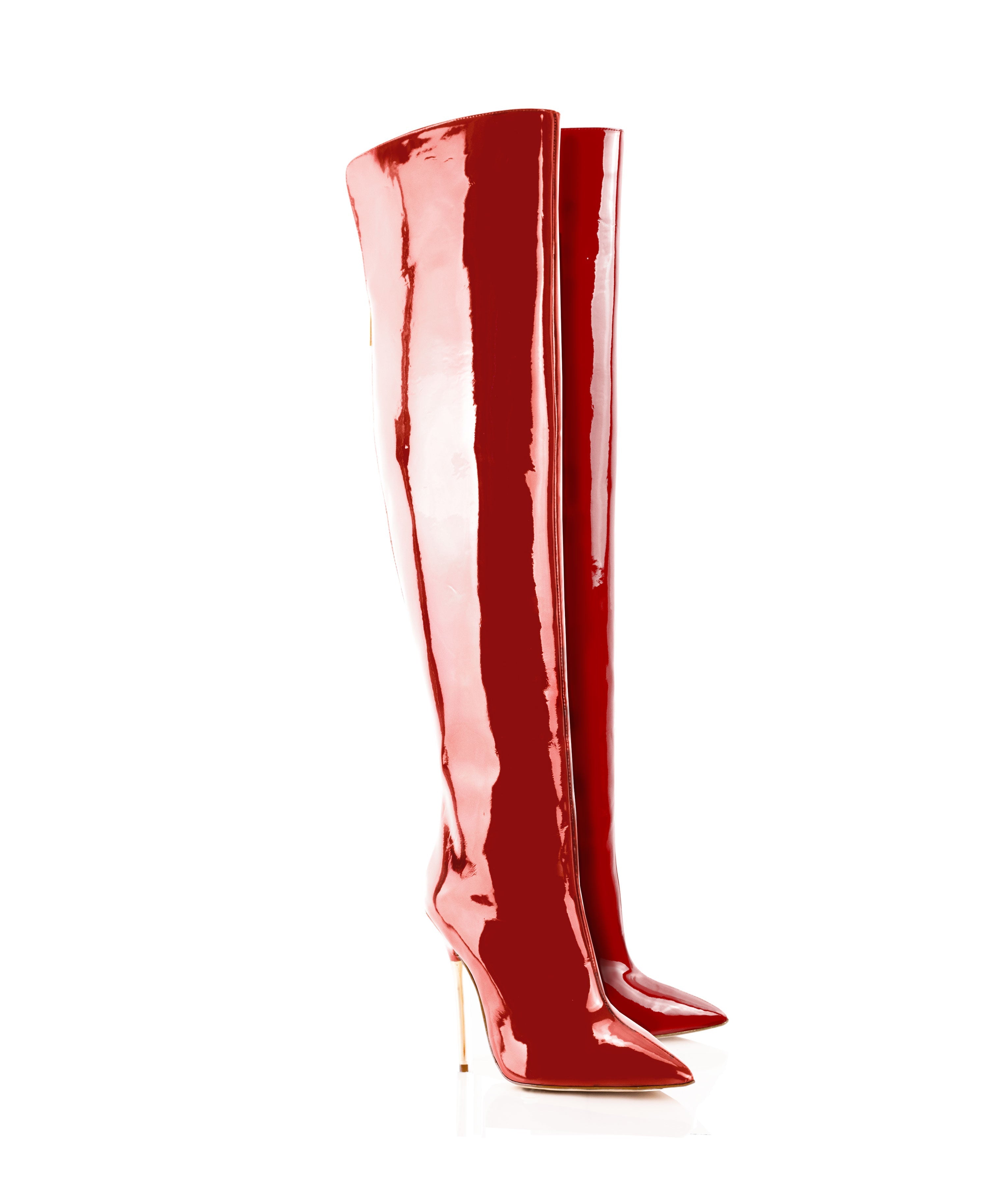 Dania 105 Red Patent · Charlotte Luxury Boots · Luxury High Heel Over Knee Boots · Ada de Angela · Custom Made · Made to measure · Luxury High Heel Thigh High Boots · Boots