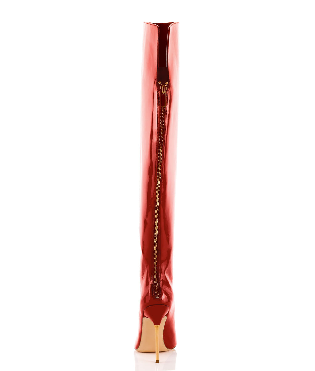 Dania 105 Red Patent · Charlotte Luxury Boots · Luxury High Heel Over Knee Boots · Ada de Angela · Custom Made · Made to measure · Luxury High Heel Thigh High Boots · Boots
