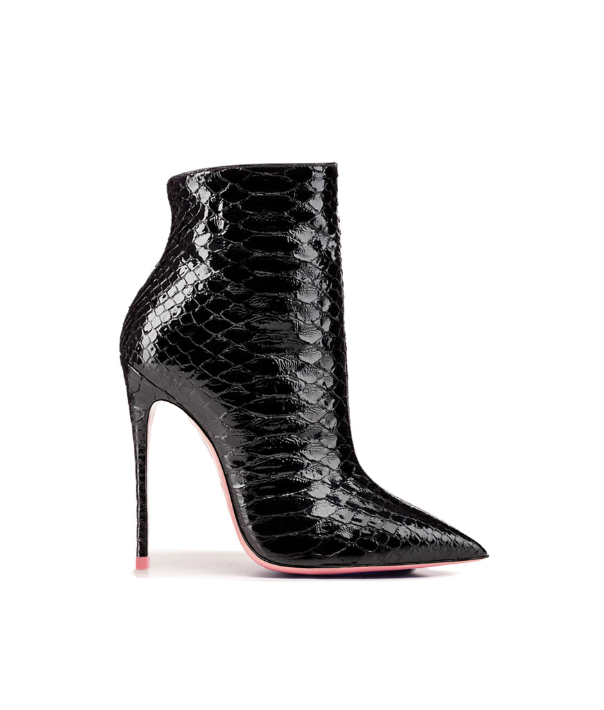 Denex Black Python  · Charlotte Luxury High Heels Boots · Ada de Angela Shoes · High Heels Boots · Luxury Boots · Knee High Boots · Stiletto · Leather Boots