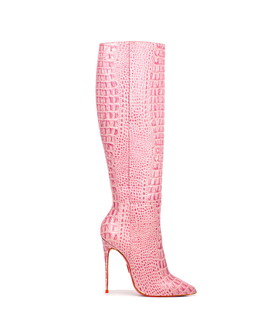 Hydor Pink Gator· High Heels Boots · Charlotte Luxury · Ada de Angela Boots · Luxury High Heels Boots · Luxury Boots · Knee High Boots · Stiletto · Leather Boots