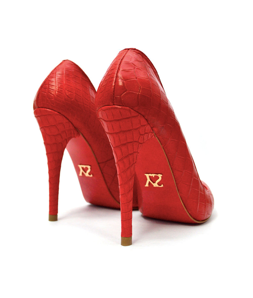 Noa Red Crocodile · Charlotte Luxury Shoes · Luxury High Heel Pumps Shoes · Yarose Shulzhenko · Custom Made · Made to measure · Luxury High Heel Shoes · Shoes