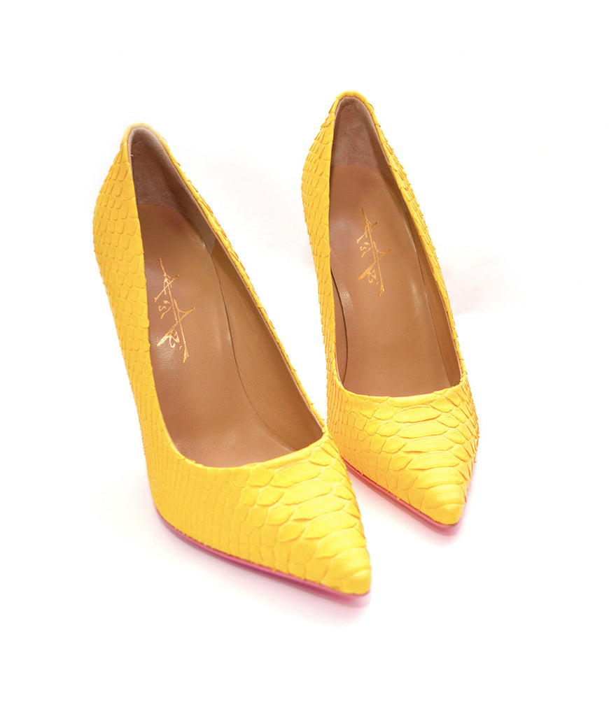 Noa Yellow Python · Charlotte Luxury Shoes · Luxury High Heel Pumps Shoes · Yarose Shulzhenko · Custom Made · Made to measure · Luxury High Heel Shoes 3 Shoes