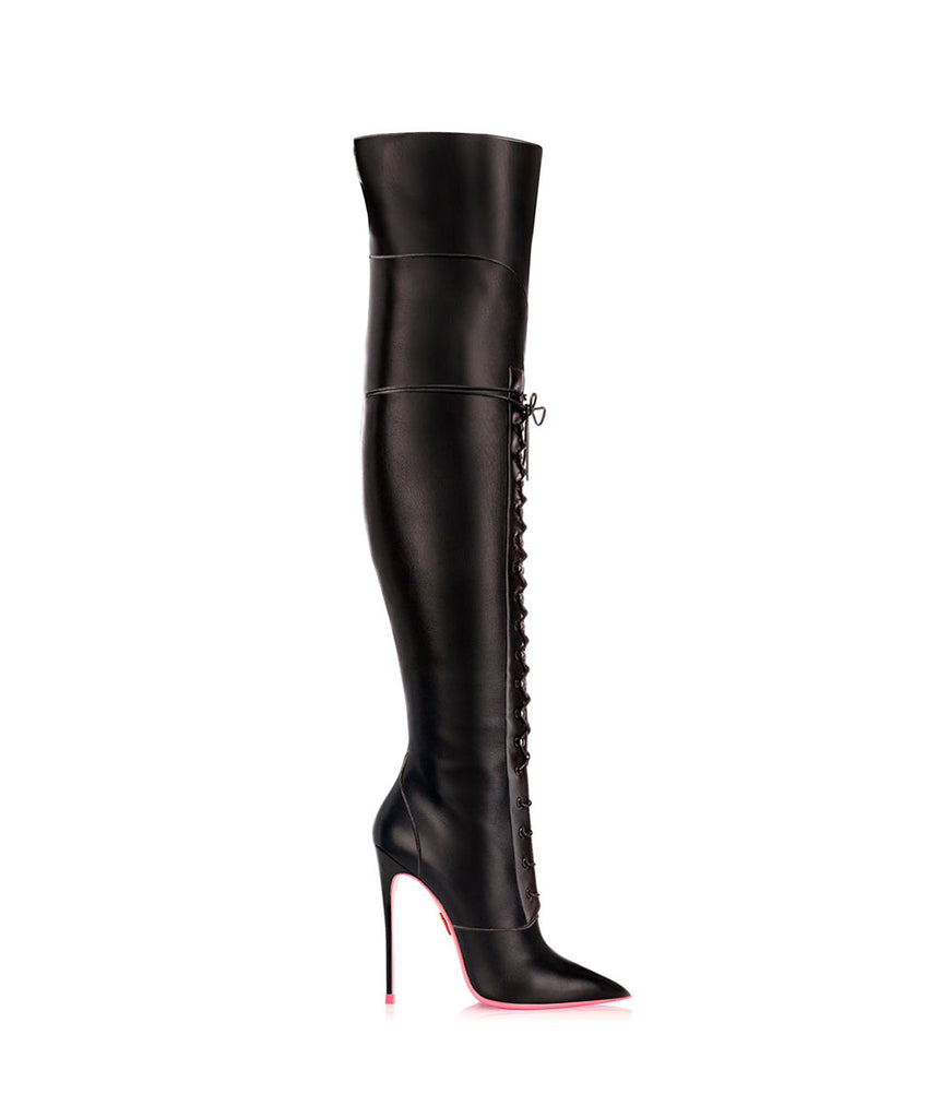 Sabika Black  · Charlotte Luxury High Heels Boots · Ada de Angela Boots  · High Heels Boots · Luxury Boots · Over Knee Boots · Stiletto · Leather Boots