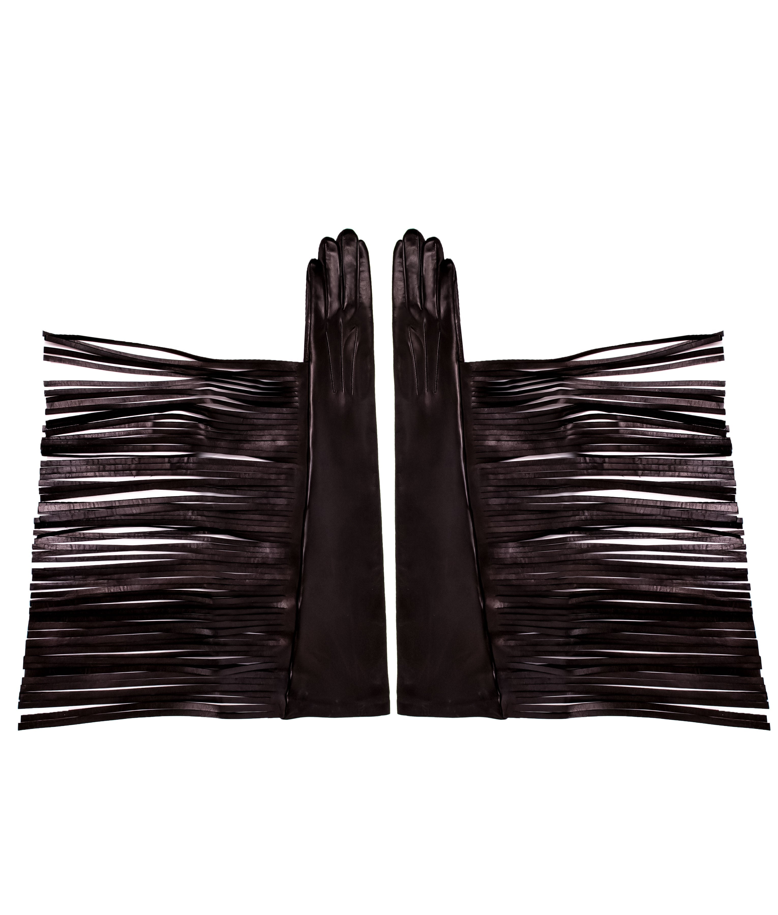 Tarf Black 19 - Opera Long Leather Woman Gloves - Ada de Angela Gloves -  Special and fetishism leather long gloves covered with spikes studs. Ready to be your New Favorite Gloves in Your wardrobe - Long Opera Leather Gloves
