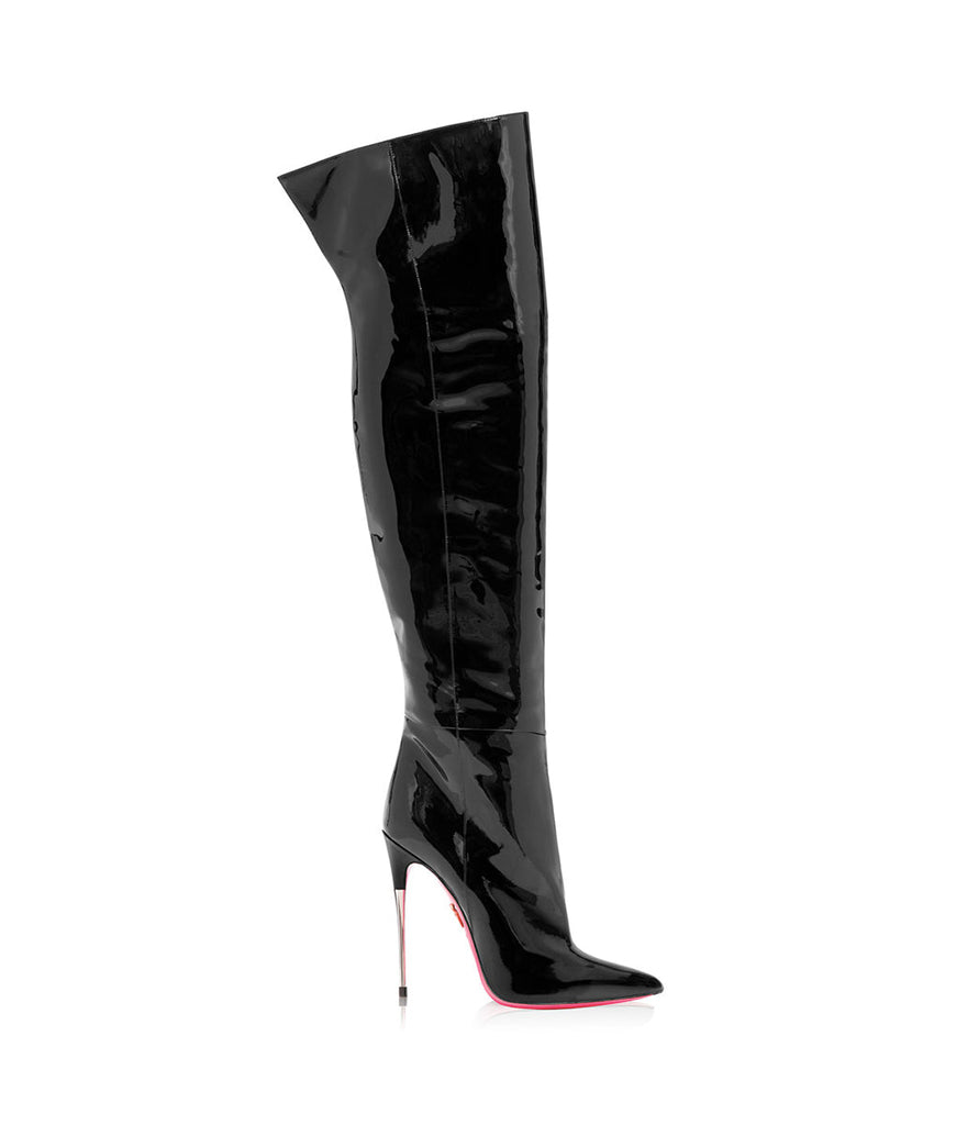 Wezen Black Patent · Charlotte Luxury High Heels Boots · Ada de Angela Boots  · High Heels Boots · Luxury Boots · Over Knee Boots · Stiletto · Leather Boots