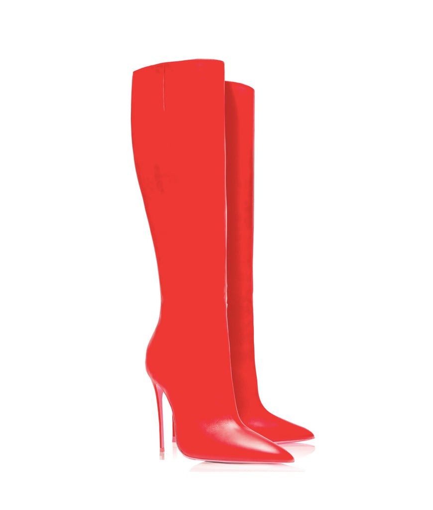Deneb Red · Ada de Angela High Heels Boots · Ada de Angela Shoes · High Heels Boots · Luxury Boots · Knee High Boots · Stiletto · Leather Boots