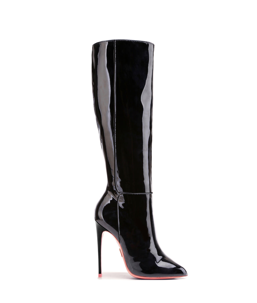 Hydor Black Patent · Ada de Angela High Heels Boots · Custom Made · Ada de Angela Boots · Luxury High Heels Boots · Luxury Boots · Knee High Boots · Stiletto · Leather Boots