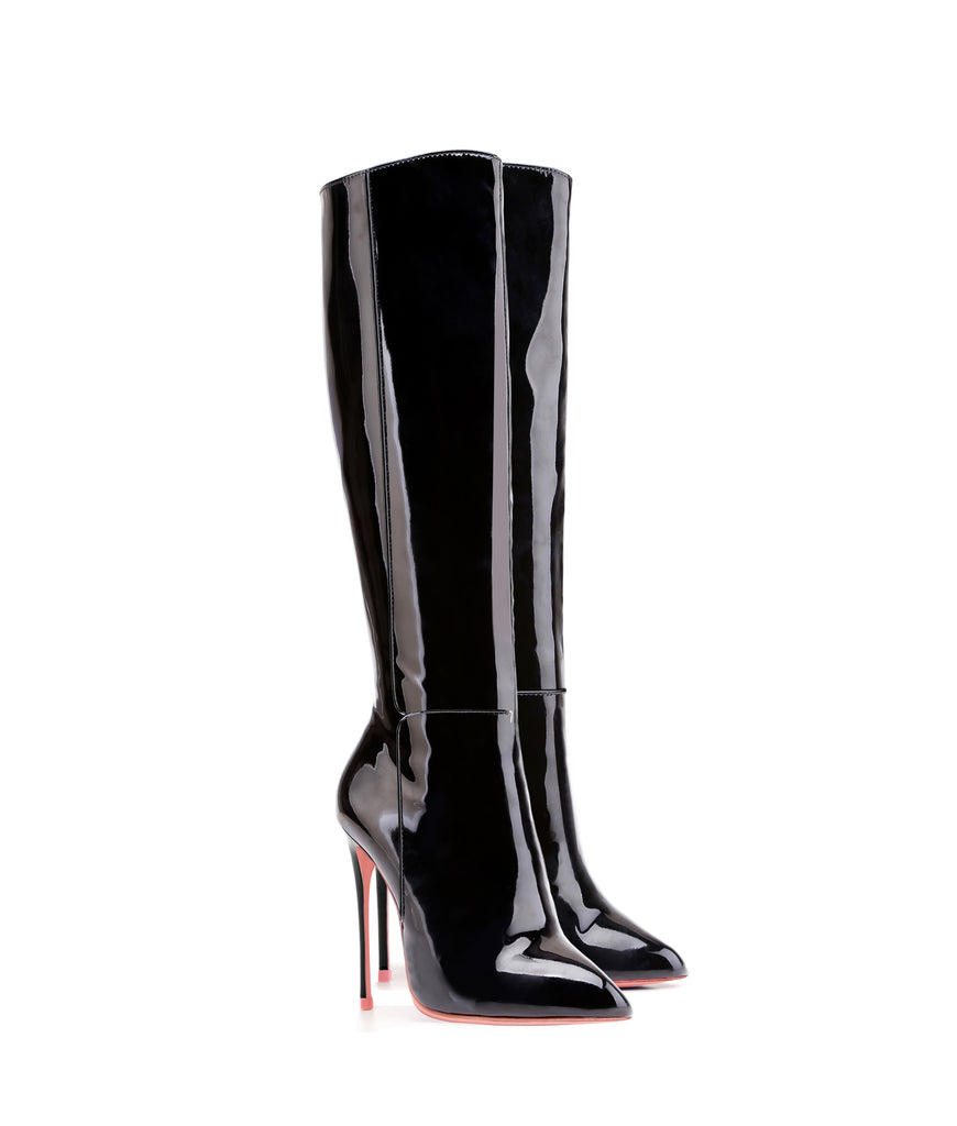 Hydor Black Patent · Ada de Angela High Heels Boots · Custom Made · Ada de Angela Boots · Luxury High Heels Boots · Luxury Boots · Knee High Boots · Stiletto · Leather Boots