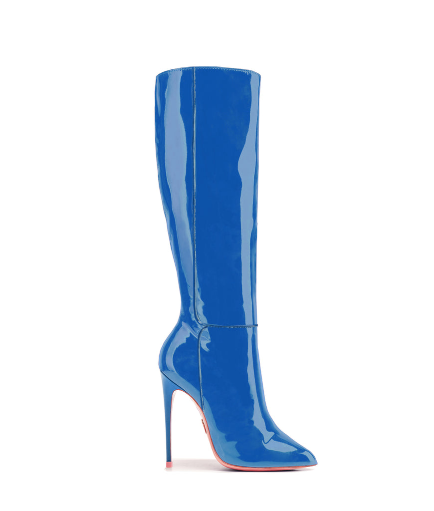 Hydor Blue Patent · Ada de Angela High Heels Boots · Custom Made · Ada de Angela Boots · Luxury High Heels Boots · Luxury Boots · Knee High Boots · Stiletto · Leather Boots