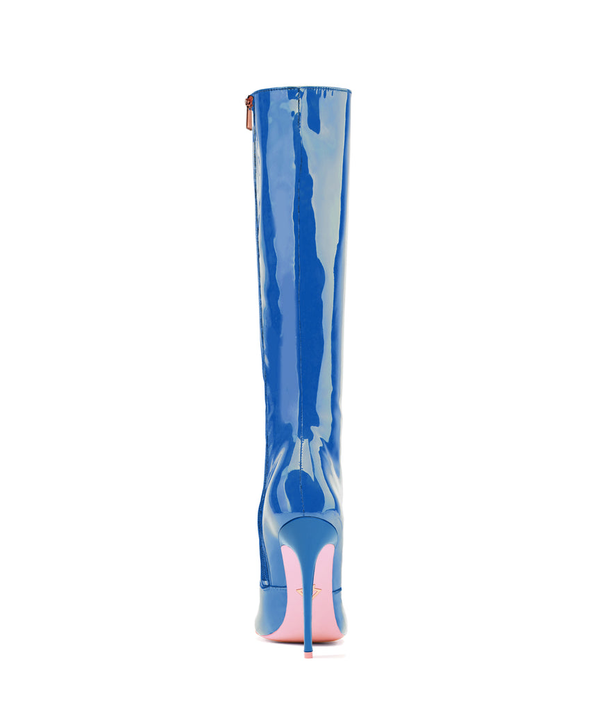 Hydor Blue Patent · Ada de Angela High Heels Boots · Custom Made · Ada de Angela Boots · Luxury High Heels Boots · Luxury Boots · Knee High Boots · Stiletto · Leather Boots