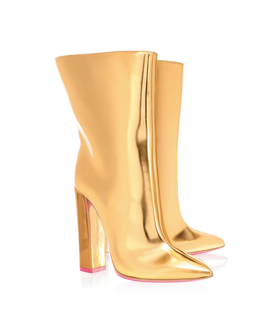Meissa Gold Mirror   · Ada de Angela High Heels Boots · Custom Made · High Heels Boots · Luxury Boots · Knee High Boots · Stiletto · Leather Boots