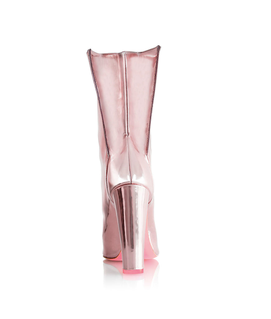 Meissa Pink Mirror · Ada de Angela High Heels Boots · Custom Made · High Heels Boots · Luxury Boots · Knee High Boots · Stiletto · Leather Boots