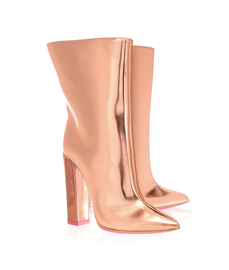 Meissa Rose Gold Mirror · Ada de Angela High Heels Boots · Custom Made · High Heels Boots · Luxury Boots · Knee High Boots · Stiletto · Leather Boots