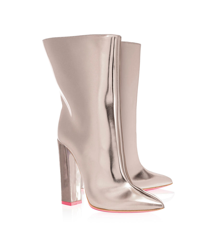 Meissa Silver Mirror · Ada de Angela High Heels Boots · Custom Made · High Heels Boots · Luxury Boots · Knee High Boots · Stiletto · Leather Boots