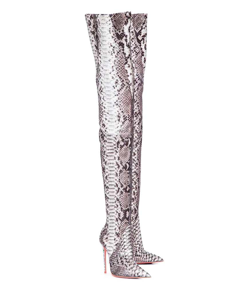 Rigel Genuine Python · Ada de Angela High Heels Boots · Custom Made Boots  · High Heels Boots · Luxury Boots · Thigh High Boots · Stiletto · Leather Boots