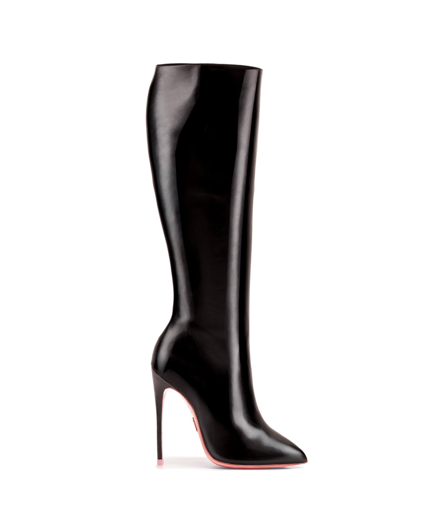 Sadira Black  · Ada de Angela High Heels Boots · Custom Made Boots  · High Heels Boots · Luxury Boots · Knee  High Boots · Stiletto · Leather Boots