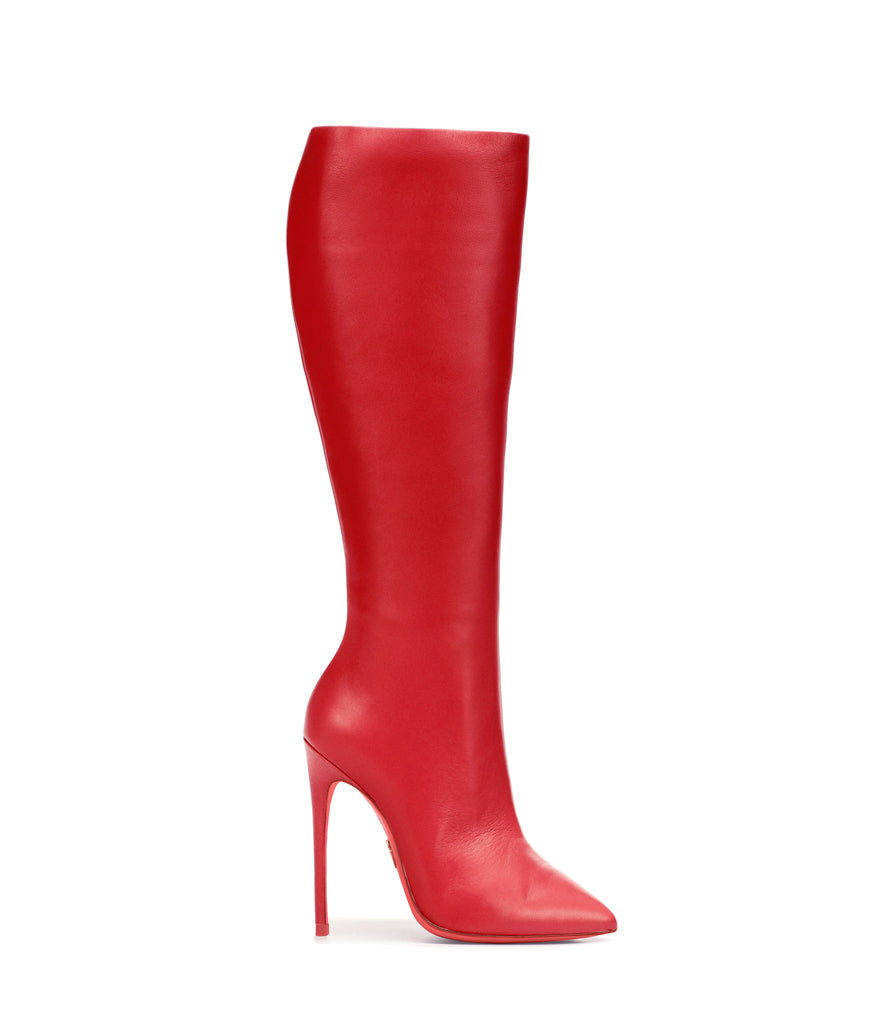 Sadira Red  · Ada de Angela High Heels Boots · Custom Made Boots  · High Heels Boots · Luxury Boots · Knee  High Boots · Stiletto · Leather Boots