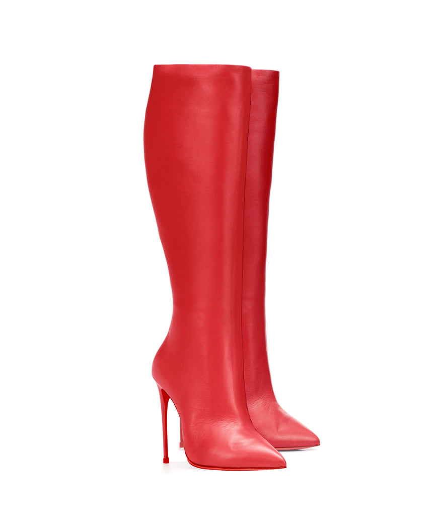 Sadira Red  · Ada de Angela High Heels Boots · Custom Made Boots  · High Heels Boots · Luxury Boots · Knee  High Boots · Stiletto · Leather Boots