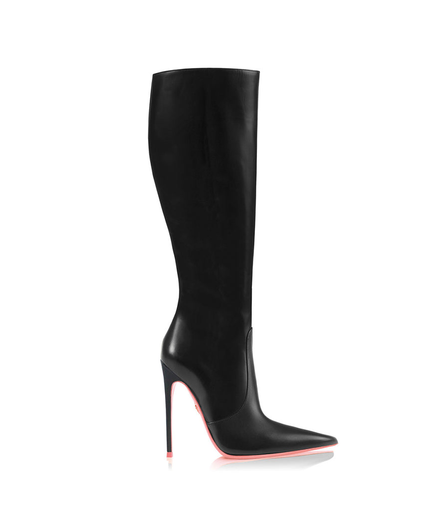 Tiaki  Black · Ada de Angela High Heels Boots · Custom Made Boots · High Heels Boots · Luxury Boots · Knee High Boots · Stiletto · Leather Boots