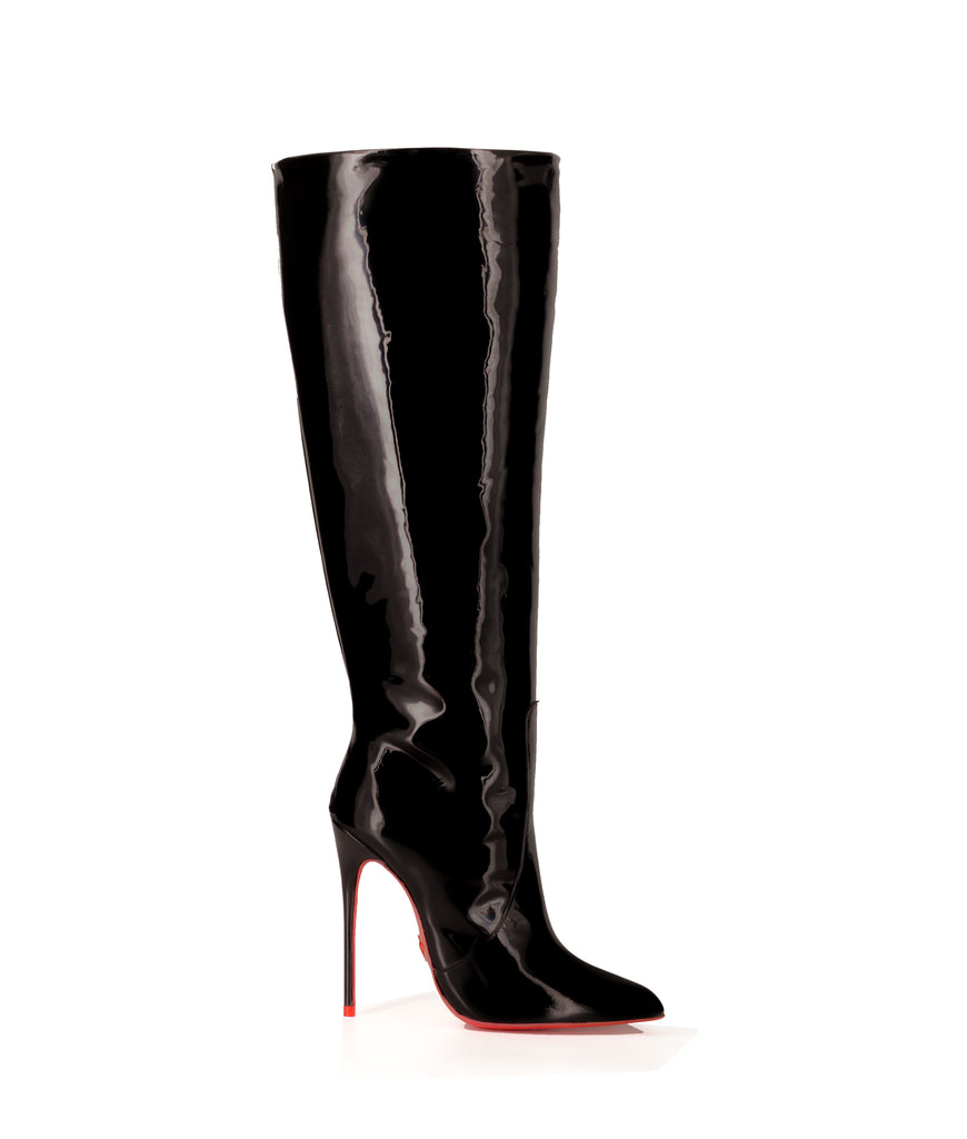Zaniah Black Patent · Ada de Angela High Heels Boots · Custom Made Boots · Luxury High Heels Boots · Luxury Boots · Knee High Boots · Stiletto · Leather Boots